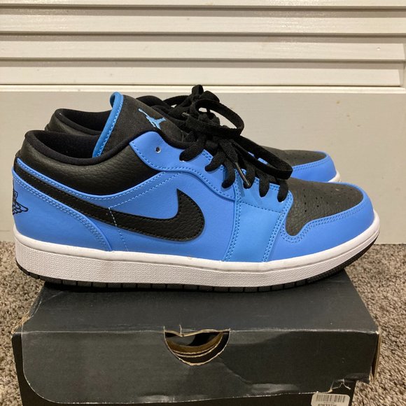 Nike Jordan 1 Low “ University Blue Black “ - Men Size 10 - Pre Owned - Picture 5 of 6